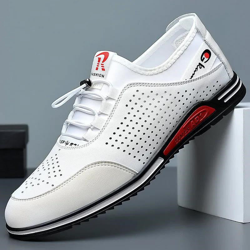 【39-44】 Letnie, oddychające buty męskie z prawdziwej skóry