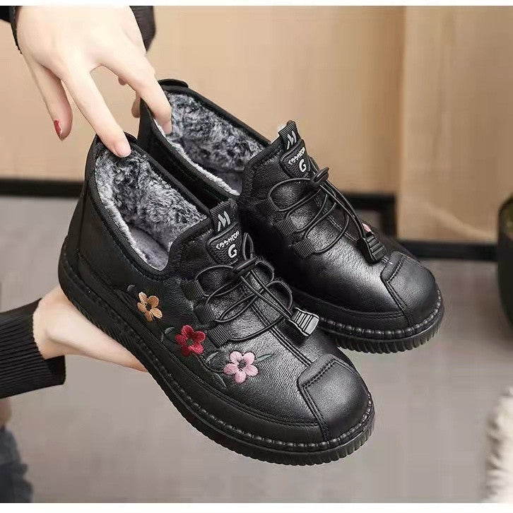 🥰🔥【35-41】Зимни нови топли плоски обувки от удебелено кадифе от удебелено кадифе