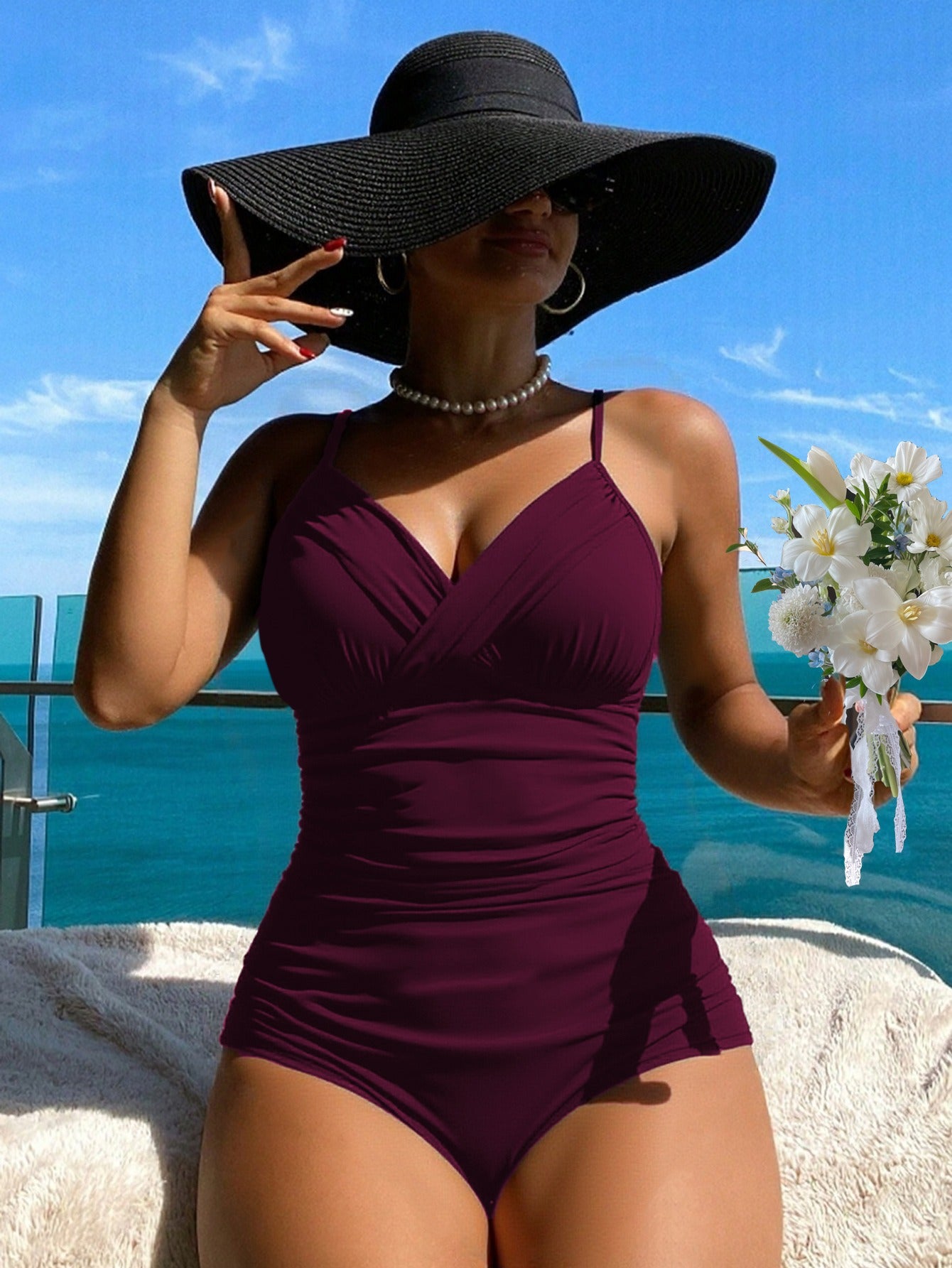 🩱👙【Гореща разпродажба】【S-2XL】Удобен бански от две части с щампа и панделки