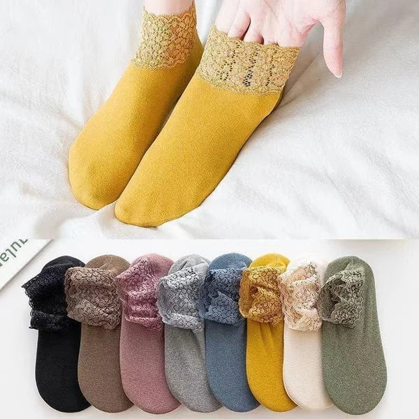 🥰🧦【8 чифта】Ежедневни дантелени спортни чорапи против миризма и абсорбиращи потта
