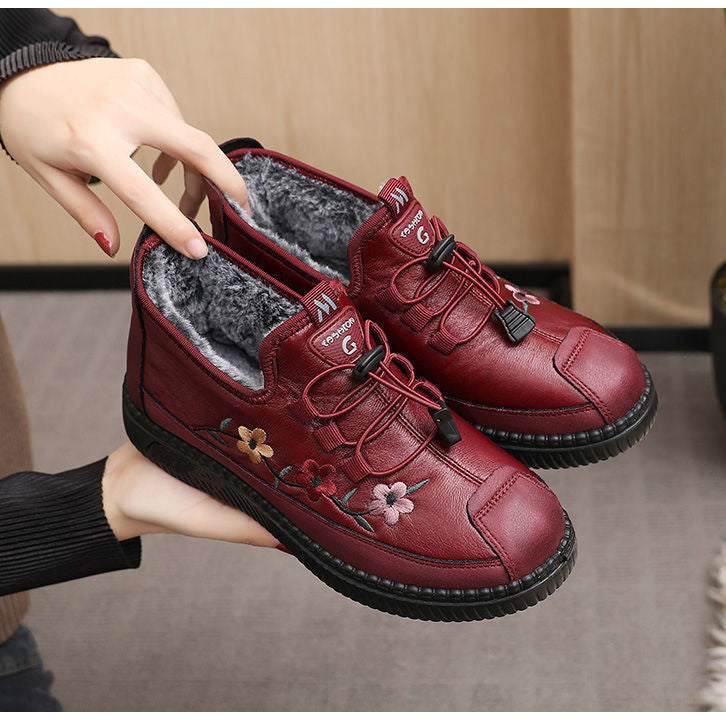 🥰🔥【35-41】Зимни нови топли плоски обувки от удебелено кадифе от удебелено кадифе