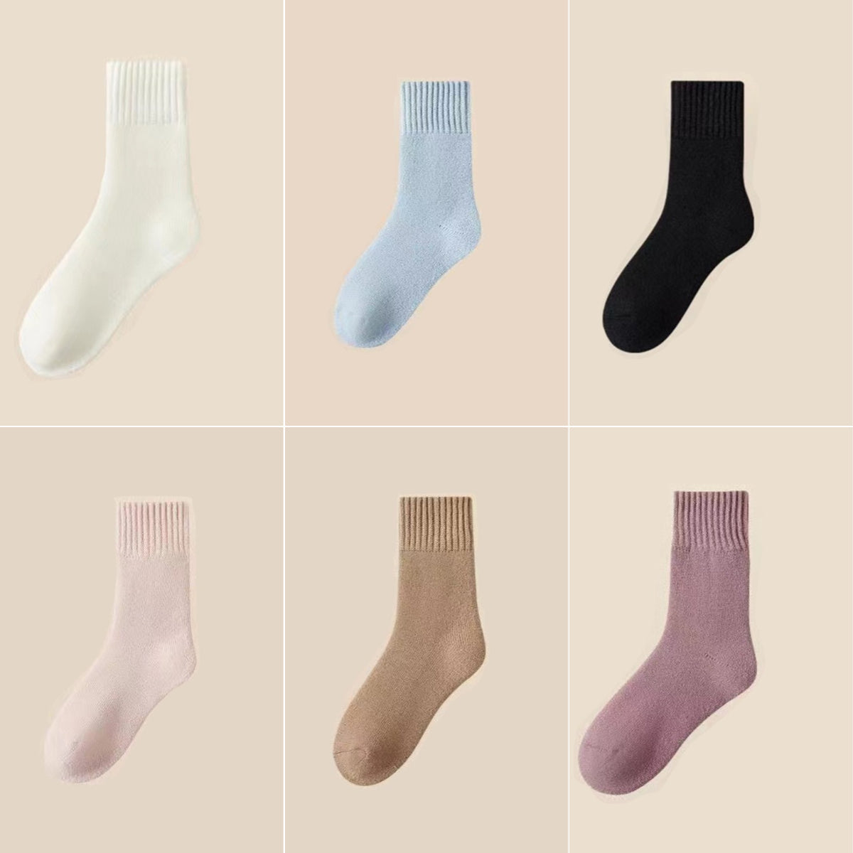 🔥【Купете 3, вземете 3 безплатно】🧦Дебели и топли вълнени чорапи за зимата, супер дебели и топли, еластични, размер 35-42