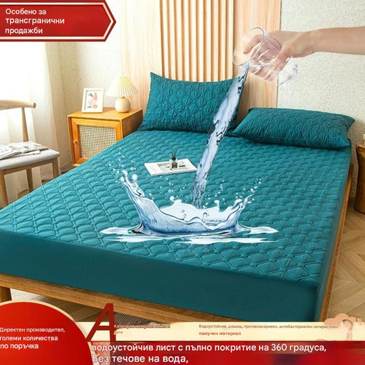 🛏【180*200】Водоустойчив калъф за легло с поларена подплата и памучни щипки, калъф за матрак за спалня.