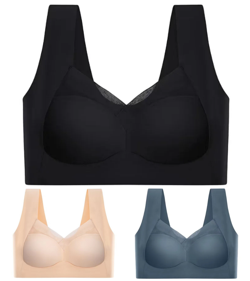💥【Опаковка от 3】【L-6XL】Висококачествен push-up сутиен, безшевен, модерен и секси, предотвратява увисването