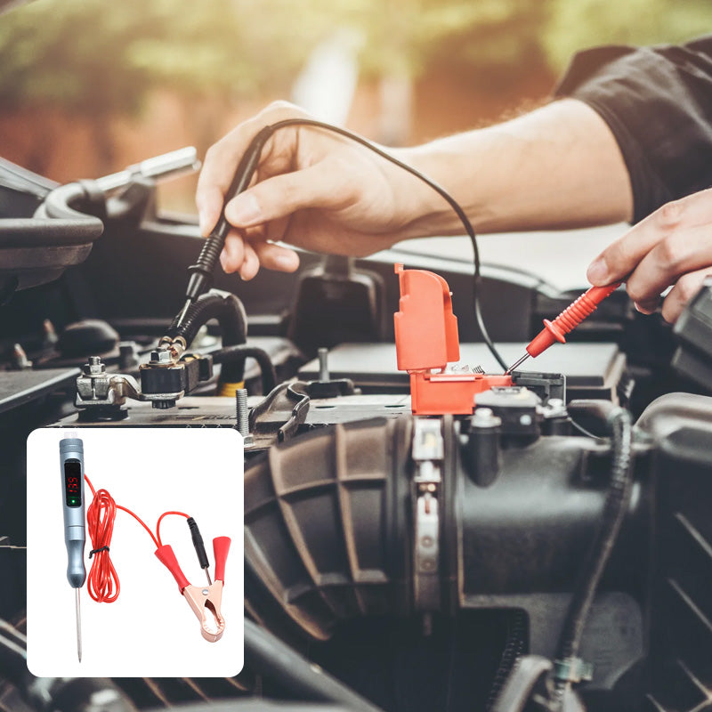 🚗⚡🔋Гореща разпродажба🔥Тестова писалка за автомобилен цифров дисплей, откриване и поддръжка на електрически вериги, откриване на повреди с положително и отрицателно напрежение