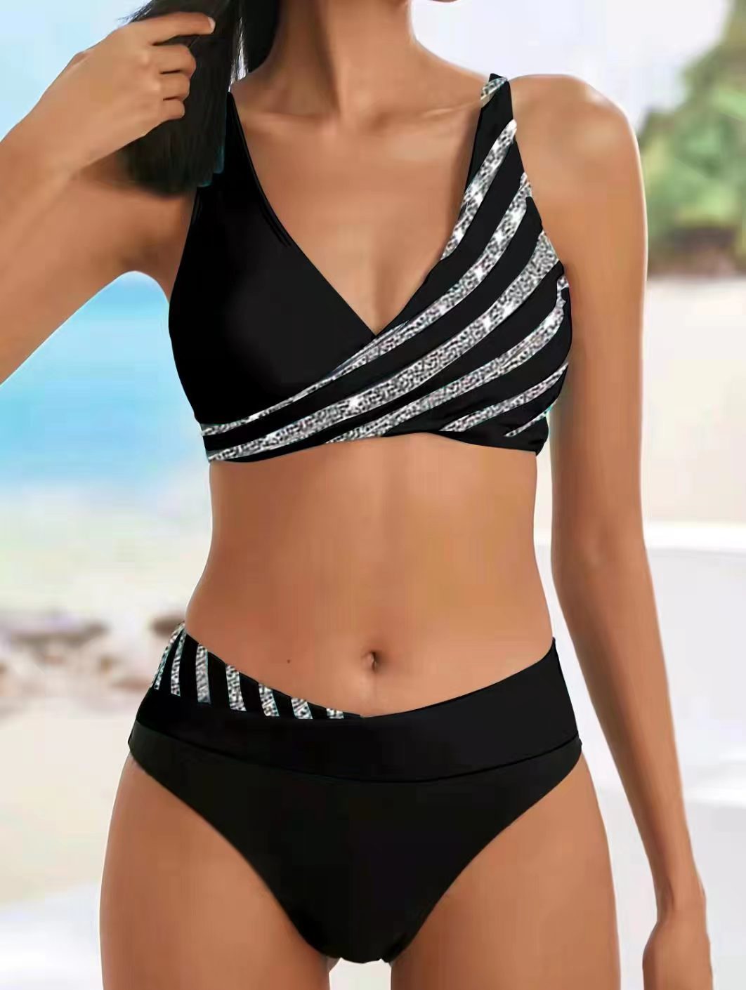 👙【Купете 1, вземете 1 безплатно】👙Дамски комплект бански с щампа, нов, 2025