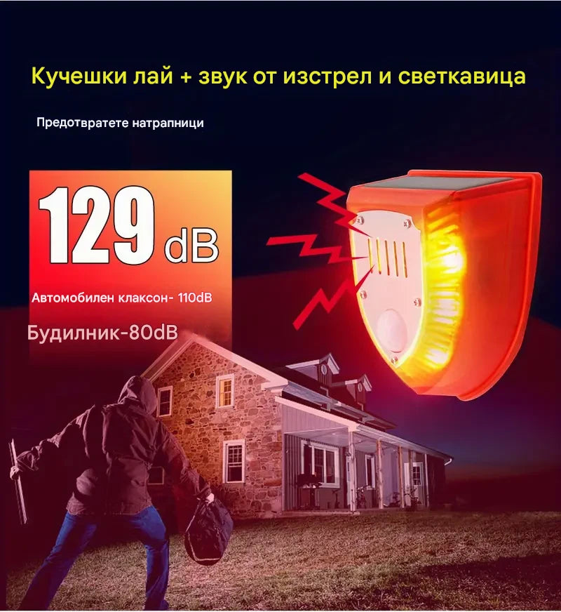 【🔥Гореща разпродажба】📣Универсален соларен репелент за птици със звукова и светлинна аларма, подходящ за овощни градини, рибни езера и оризови полета