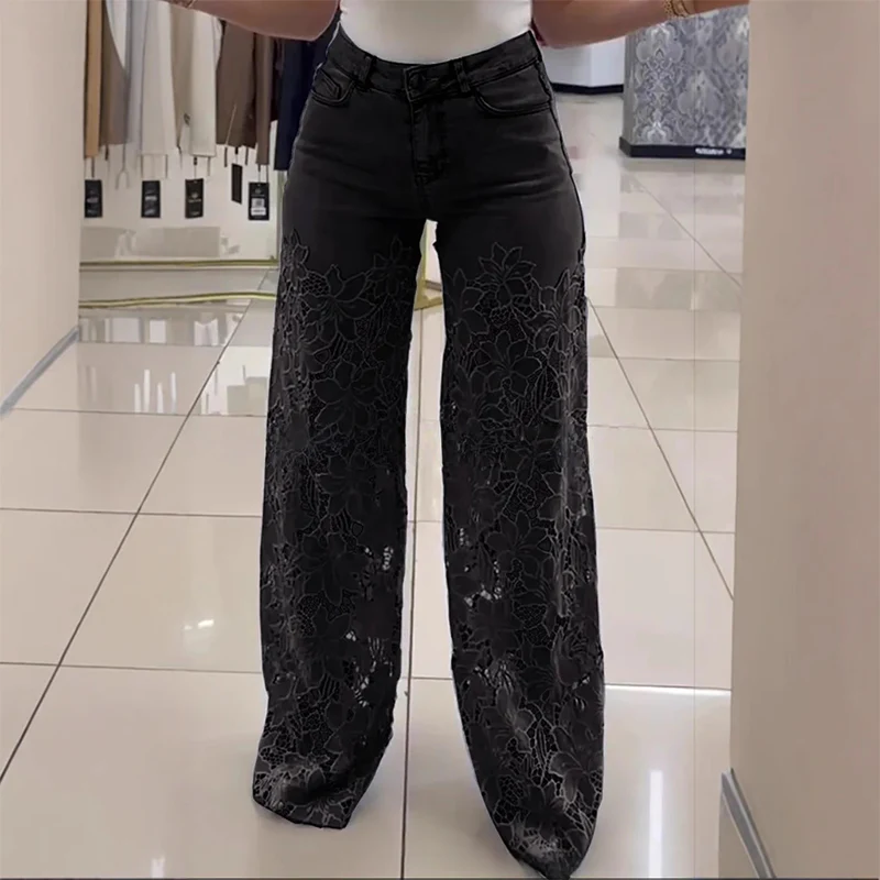 💥 РАЗПРОДАЖБА 💥👖Модерни дънки с дантелени кръпки