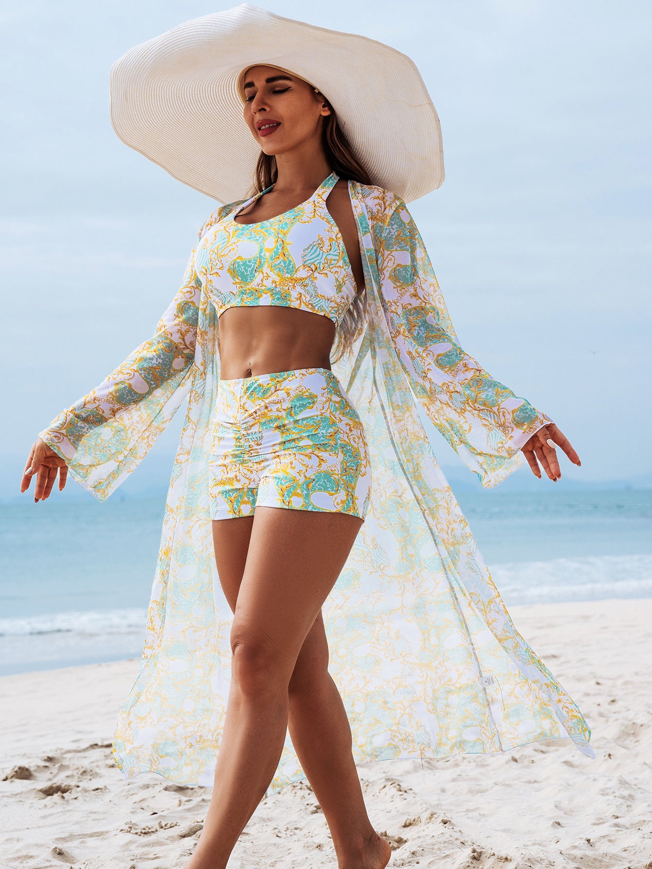 ☀️【Купете 1, вземете 1 безплатно】👙【S-2XL】Висококачествен секси дамски бикини от три части с щампа