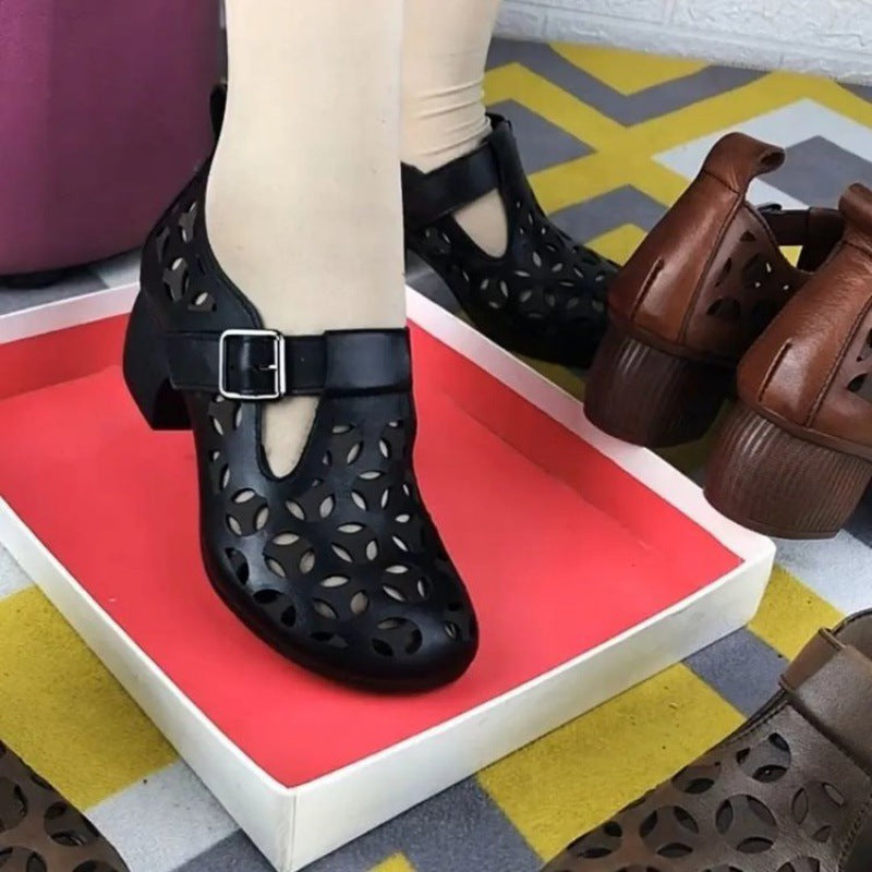 👡💖【30%OFF】【35-41】2024 нови дамски кухи ортопедични сандали от естествена кожа