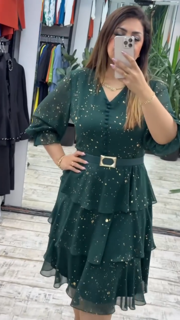 【🥇HOT SALE】【Купете 1, вземете 1 на цена 1】(S-5XL) 💋 Висококачествена шифонена рокля
