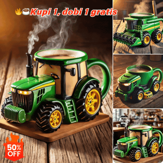 🚜☕Ретро чаша за кафе във формата на селскостопански трактор