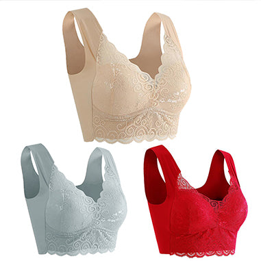 👙💖【40kg-110kg】Нов дамски удобен и дишащ сутиен (3 броя)>Подходящ за жени над 40 години (препоръчва се от лекар)