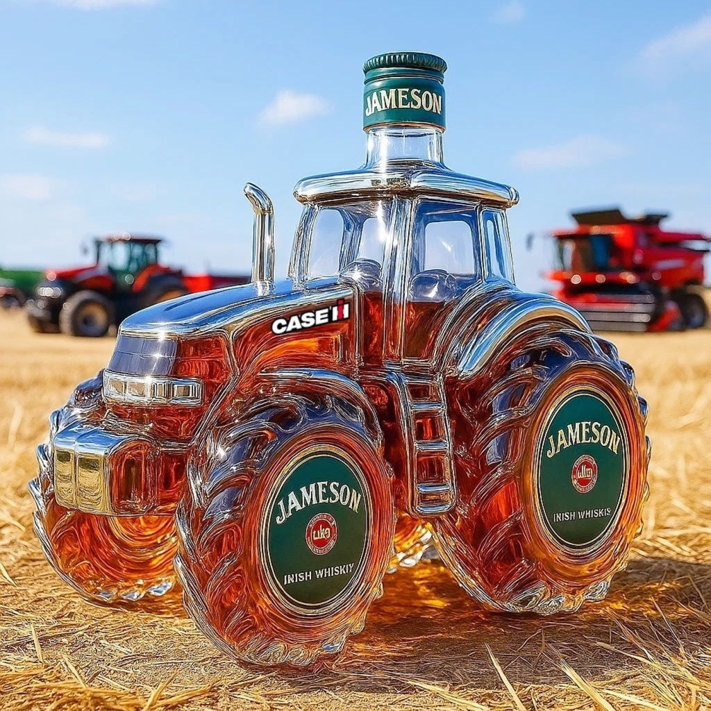 🔥【Купете 1, вземете 1 безплатно】🚜Ретро бутилка вино с селскостопански трактор,🎁🎁Креативни запечатани декорации за бутилки уиски