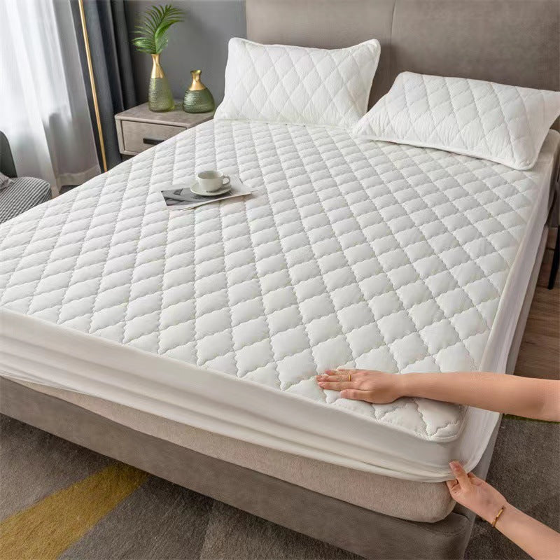🛏【180*200】Водоустойчив калъф за легло с поларена подплата и памучни щипки, калъф за матрак за спалня.