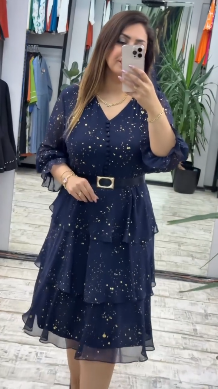 【🥇HOT SALE】【Купете 1, вземете 1 на цена 1】(S-5XL) 💋 Висококачествена шифонена рокля