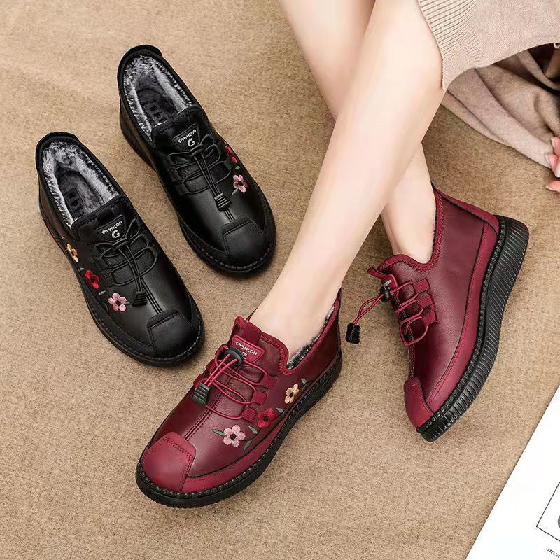 🥰🔥【35-41】Зимни нови топли плоски обувки от удебелено кадифе от удебелено кадифе