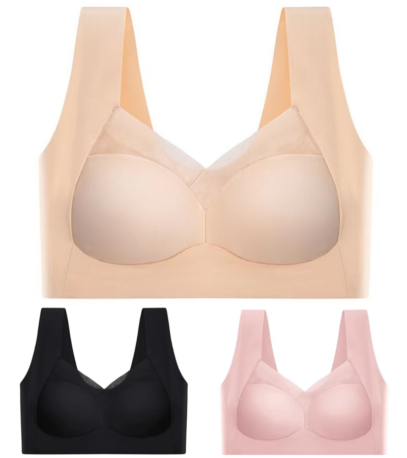 💥【Опаковка от 3】【L-6XL】Висококачествен push-up сутиен, безшевен, модерен и секси, предотвратява увисването