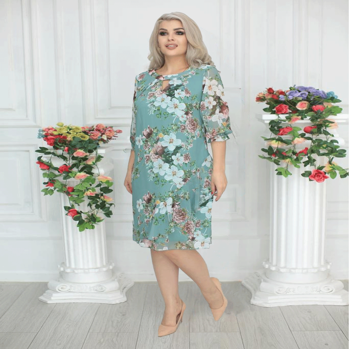 【S-5XL】💥Нова шифонена рокля с щампа