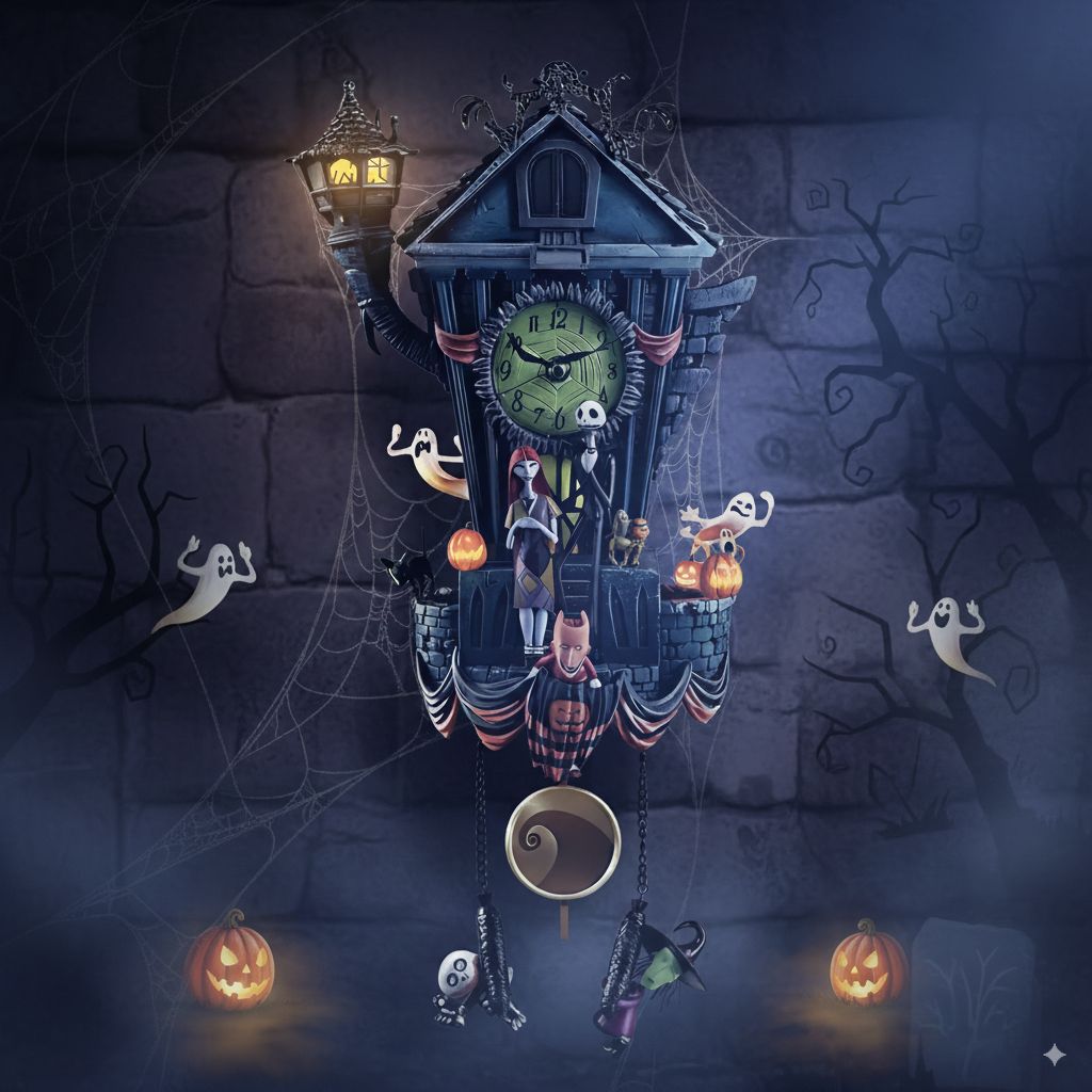 👻 WYPRZEDAŻ SEZONÓW Z UWAGĄ NA SPOILER - 50% TANIEJ 🔥 Zegar z kukułką z filmu „Miasteczko Halloween” 🕰️