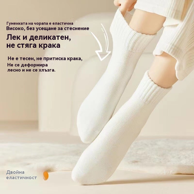 🔥【Купете 3, вземете 3 безплатно】🧦Дебели и топли вълнени чорапи за зимата, супер дебели и топли, еластични, размер 35-42