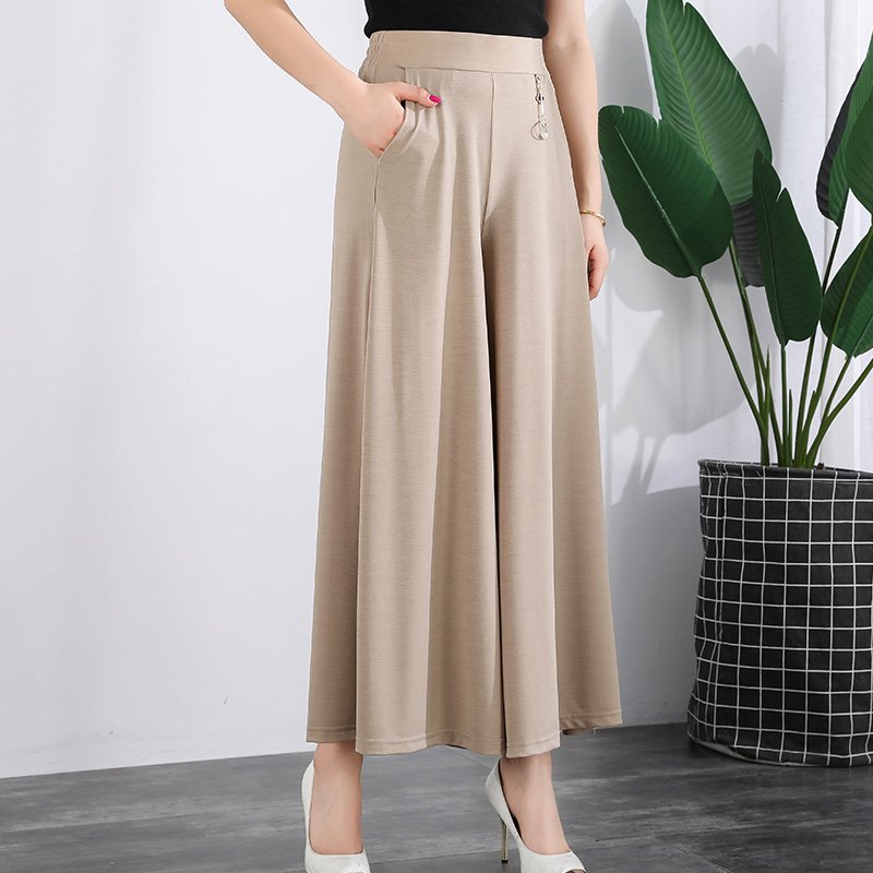 ❤️【продават се като топъл хляб】❤️【M-5XL】Нови дамски летни широки панталони от ледена коприна с дължина до глезена за 2025 г.