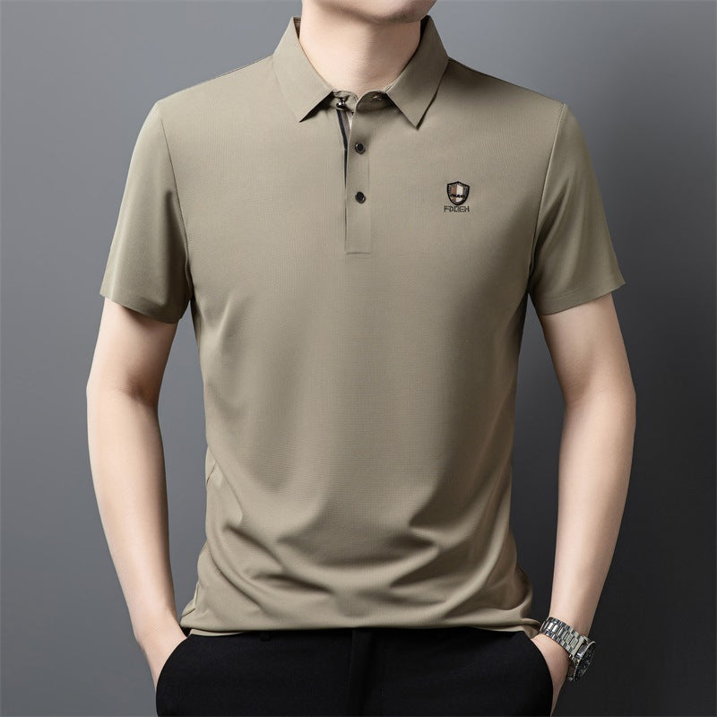 ✨✨【Купете 1, вземете 1 безплатно】【M-4XL】2025 Ежедневна поло риза с половин ръкав от ледена коприна