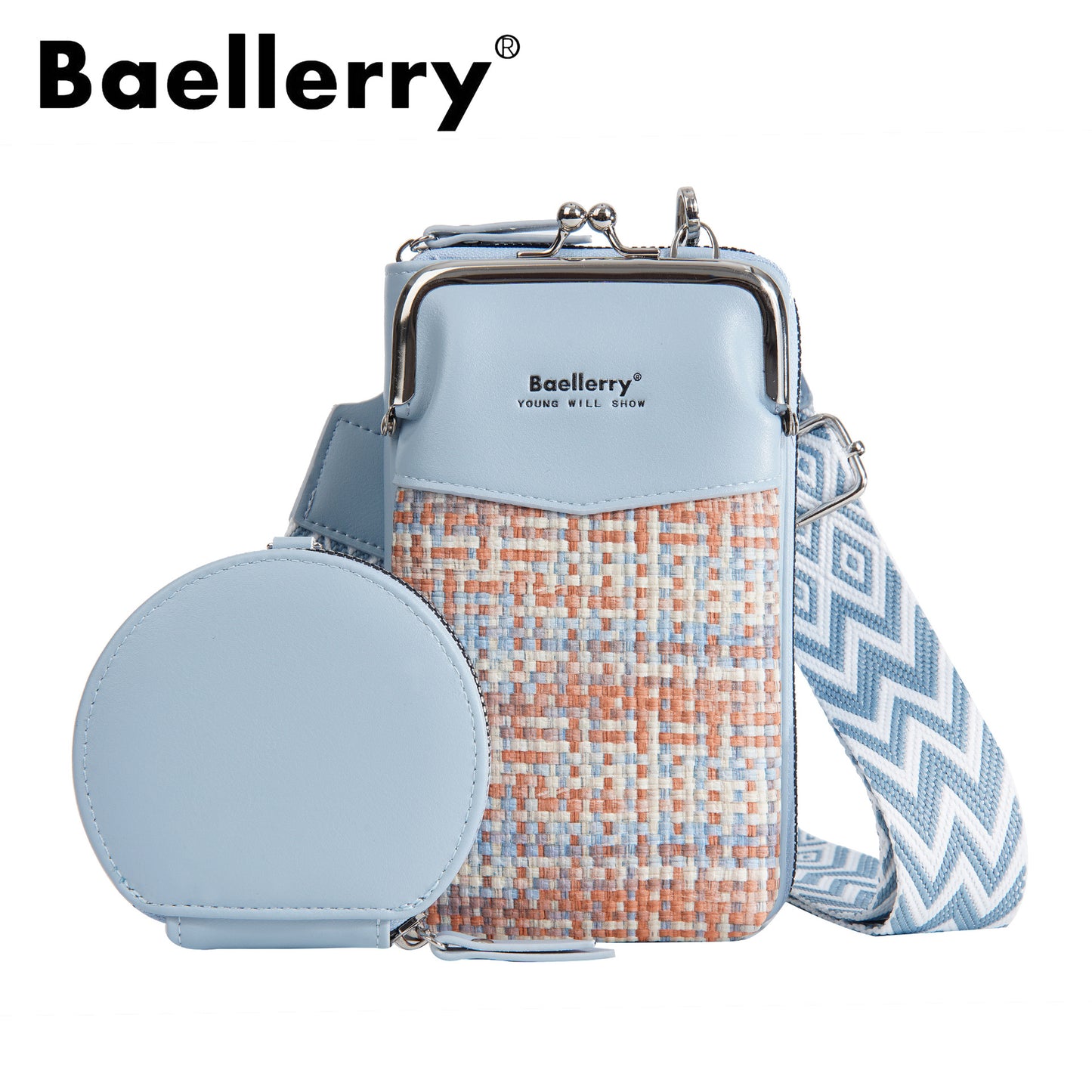 🎁【Купете 1, вземете 1 безплатно】👛Нова чанта за телефон, портфейл и чанта за през рамо от Baellerry в контрастен цвят