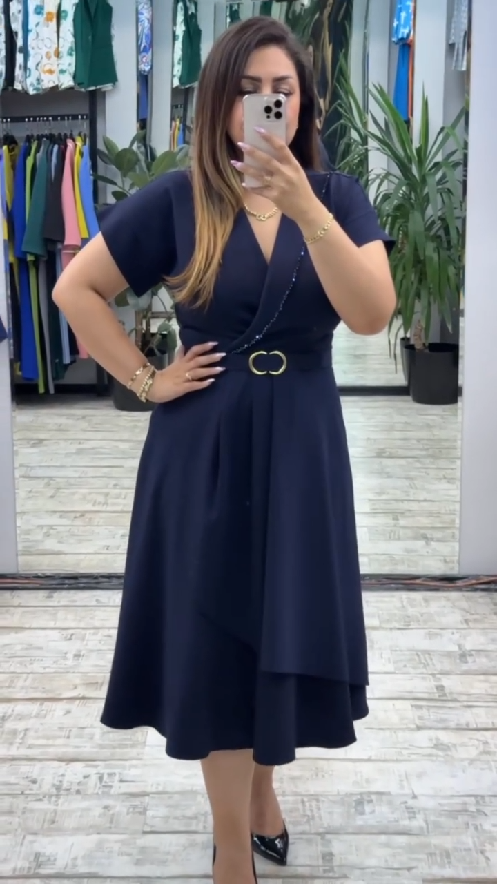 💟【S-5XL】👗 Нова модна рокля, класически дизайн, елегантна и семпла