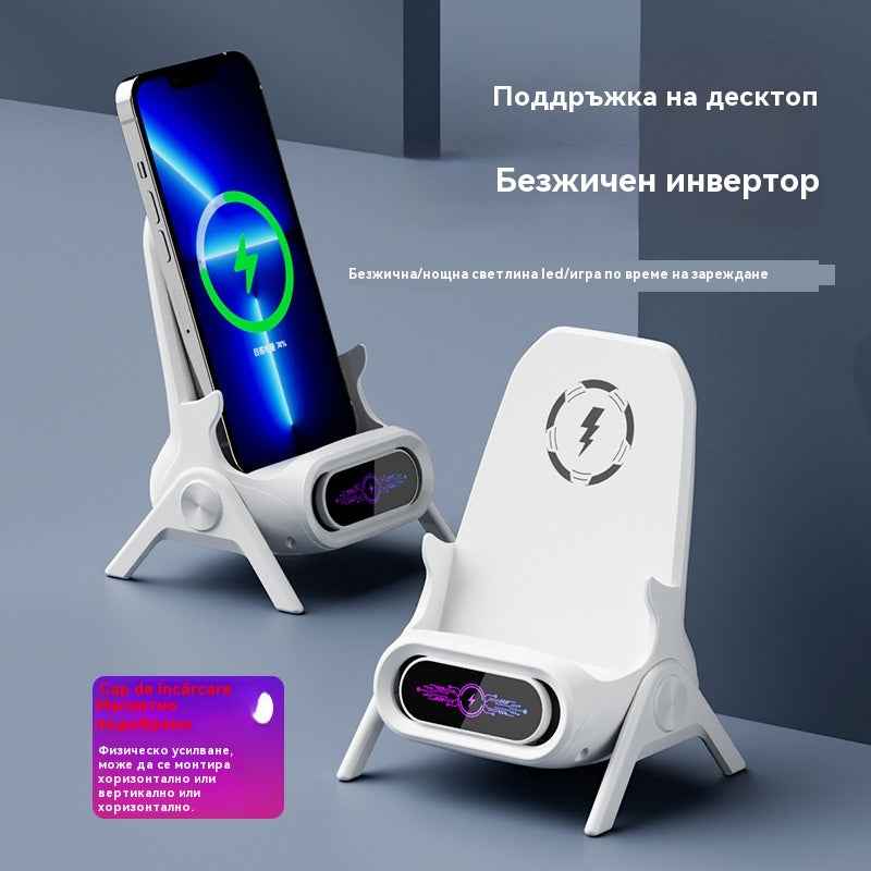📱Креативно безжично зарядно устройство 2025, поставка за мобилен телефон, малък вертикален стол, поставка за телефон тип „мързелива“, поставка за телевизионна драма