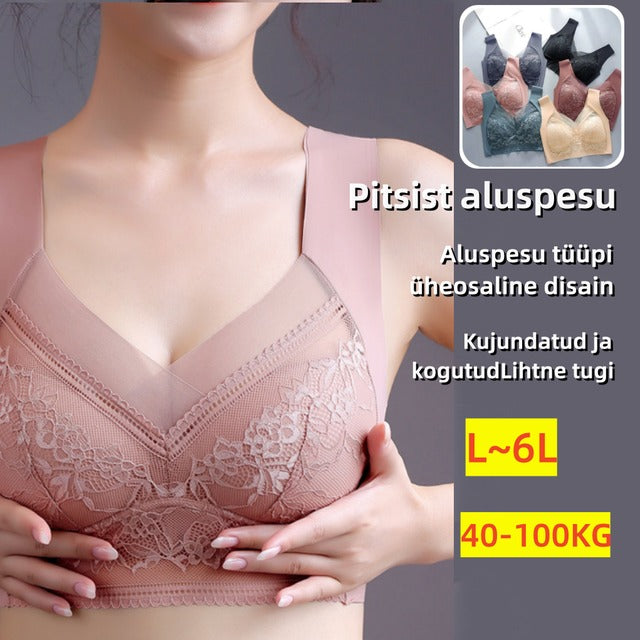 🥰【1 комплект от 4 броя - средна цена 35 леи】👙【40-110 кг】Удобен безшевен дантелен сутиен за жени