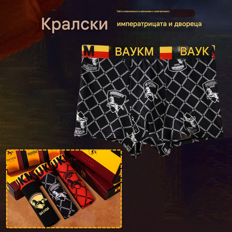 💥【Купете2, вземете 1 безплатно】🚹✅🔥Дишащо бельо от ледена коприна за мъже, удобно бельо, безшевно, голям размер, модерен принт