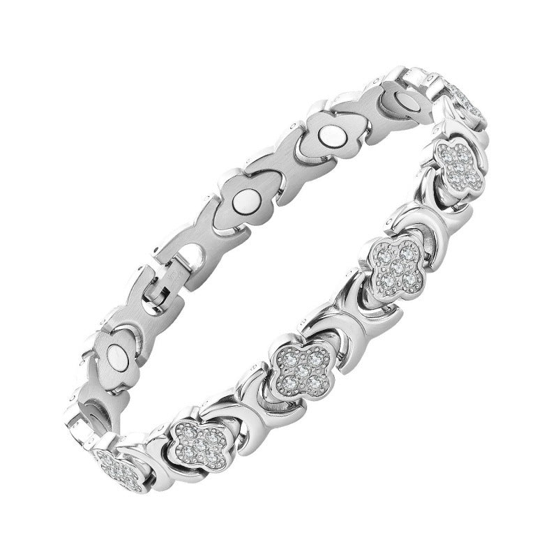 Магнитна гривна Clover Diamond - Открийте тайната си за облекчаване на стреса, магнитно подобряване на благосъстоянието