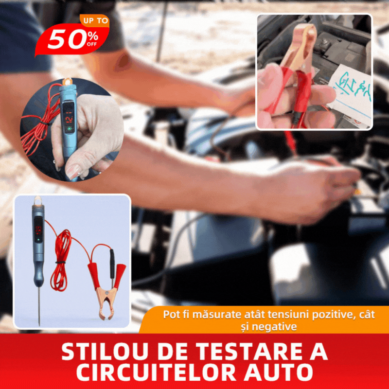 🚗⚡🔋Гореща разпродажба🔥Тестова писалка за автомобилен цифров дисплей, откриване и поддръжка на електрически вериги, откриване на повреди с положително и отрицателно напрежение