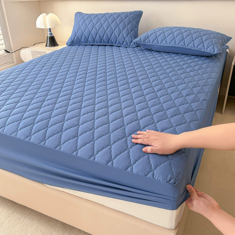 🛏【180*200】Водоустойчив калъф за легло с поларена подплата и памучни щипки, калъф за матрак за спалня.