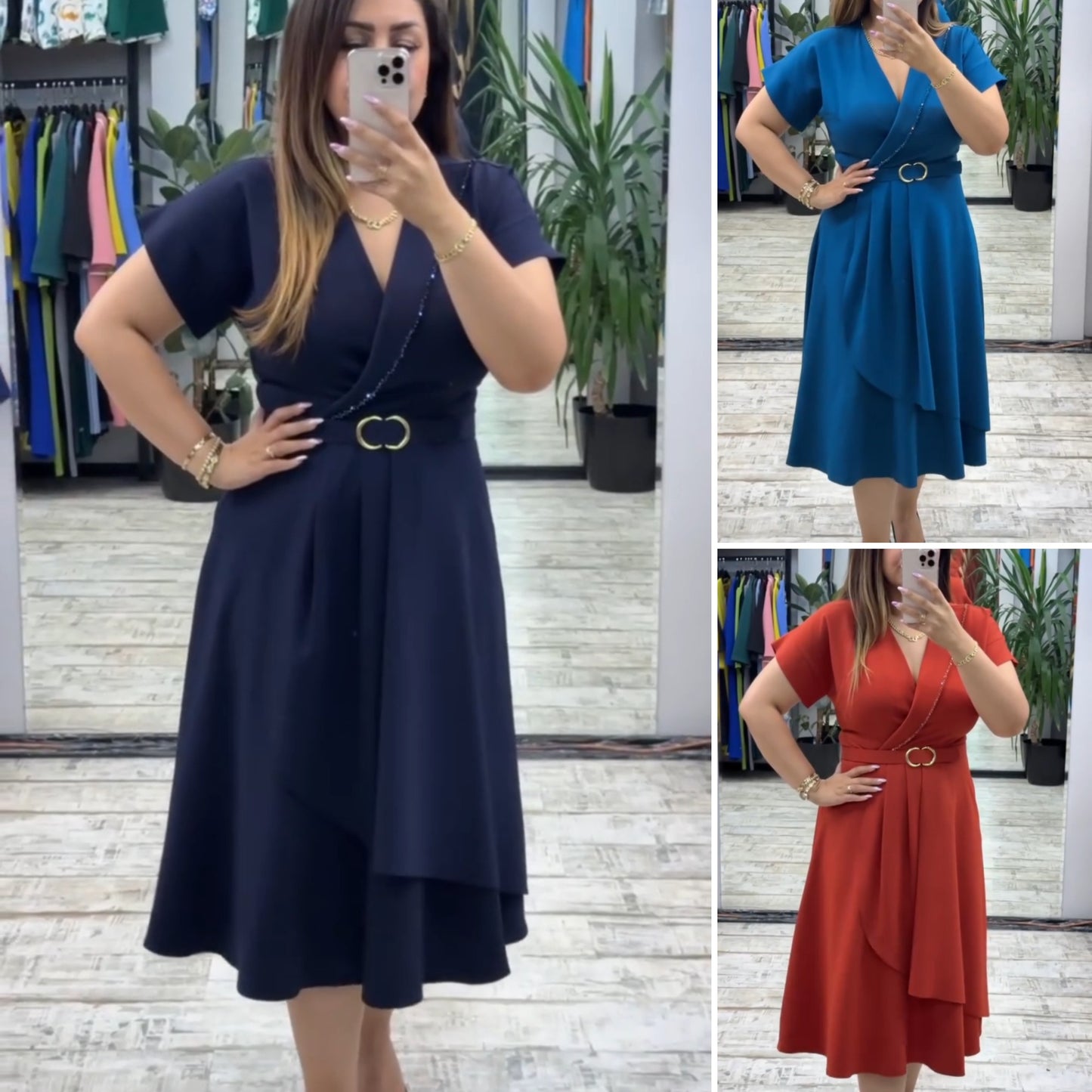 💟【S-5XL】👗 Нова модна рокля, класически дизайн, елегантна и семпла
