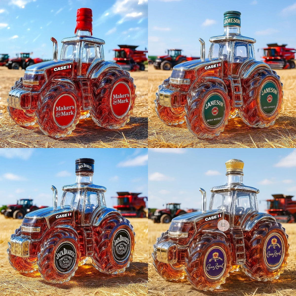🔥【Купете 1, вземете 1 безплатно】🚜Ретро бутилка вино с селскостопански трактор,🎁🎁Креативни запечатани декорации за бутилки уиски