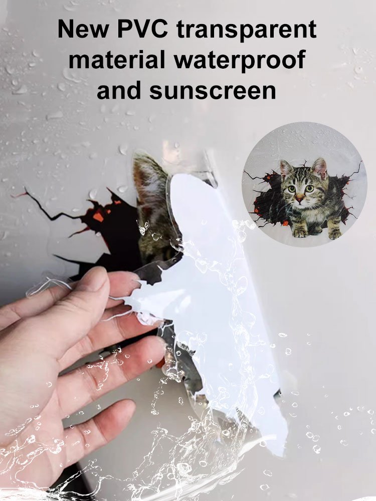 【Купете 1, вземете 1 безплатно】🐱Триизмерен стикер за кола с котка, може да се използва за стенни стикери в банята, спалнята и хола.