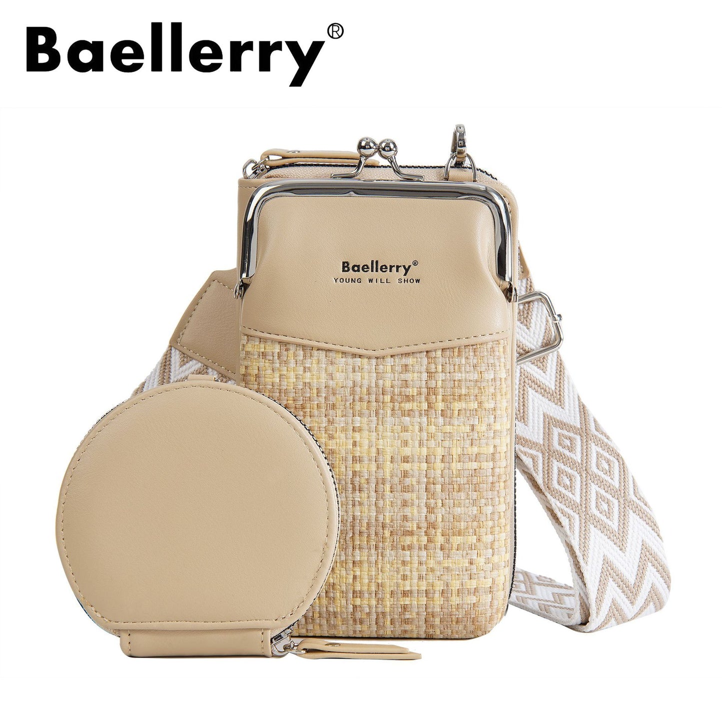 🎁【Купете 1, вземете 1 безплатно】👛Нова чанта за телефон, портфейл и чанта за през рамо от Baellerry в контрастен цвят