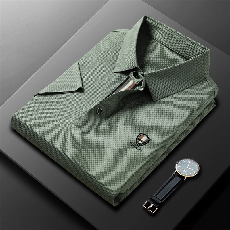 ✨✨【Купете 1, вземете 1 безплатно】【M-4XL】2025 Ежедневна поло риза с половин ръкав от ледена коприна