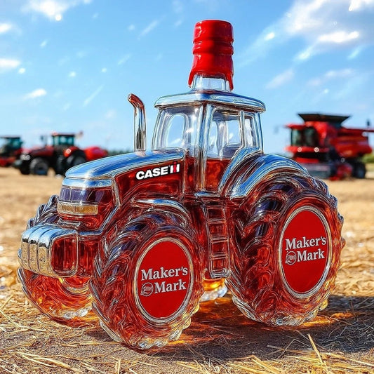 🚜Ретро бутилка вино с селскостопански трактор,🎁🎁Креативни запечатани декорации за бутилки уиски