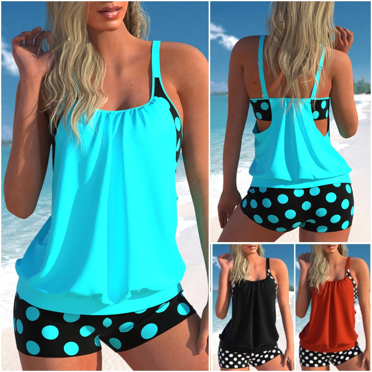 👙【30%OFF】【S-5XL】Дамско двуделно къпане с принт в равна форма