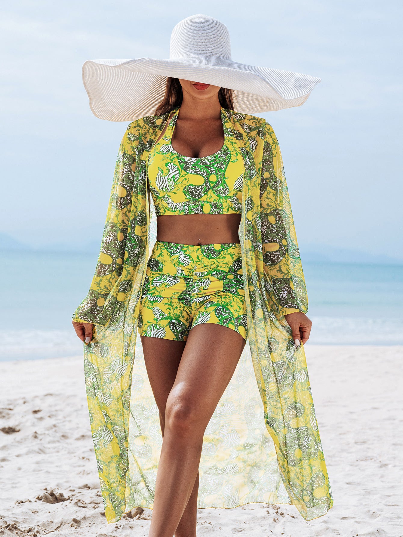 ☀️【Купете 1, вземете 1 безплатно】👙【S-2XL】Висококачествен секси дамски бикини от три части с щампа