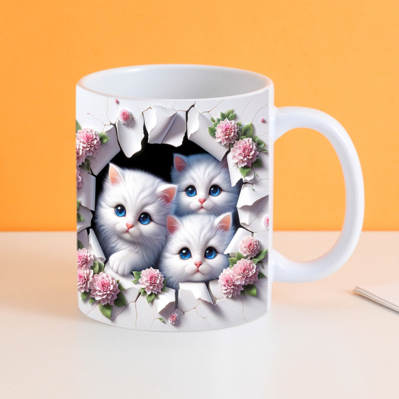 🎁【Купете едно, вземете второ безплатно】Креативна чаша за кафе с коте, отличен подарък