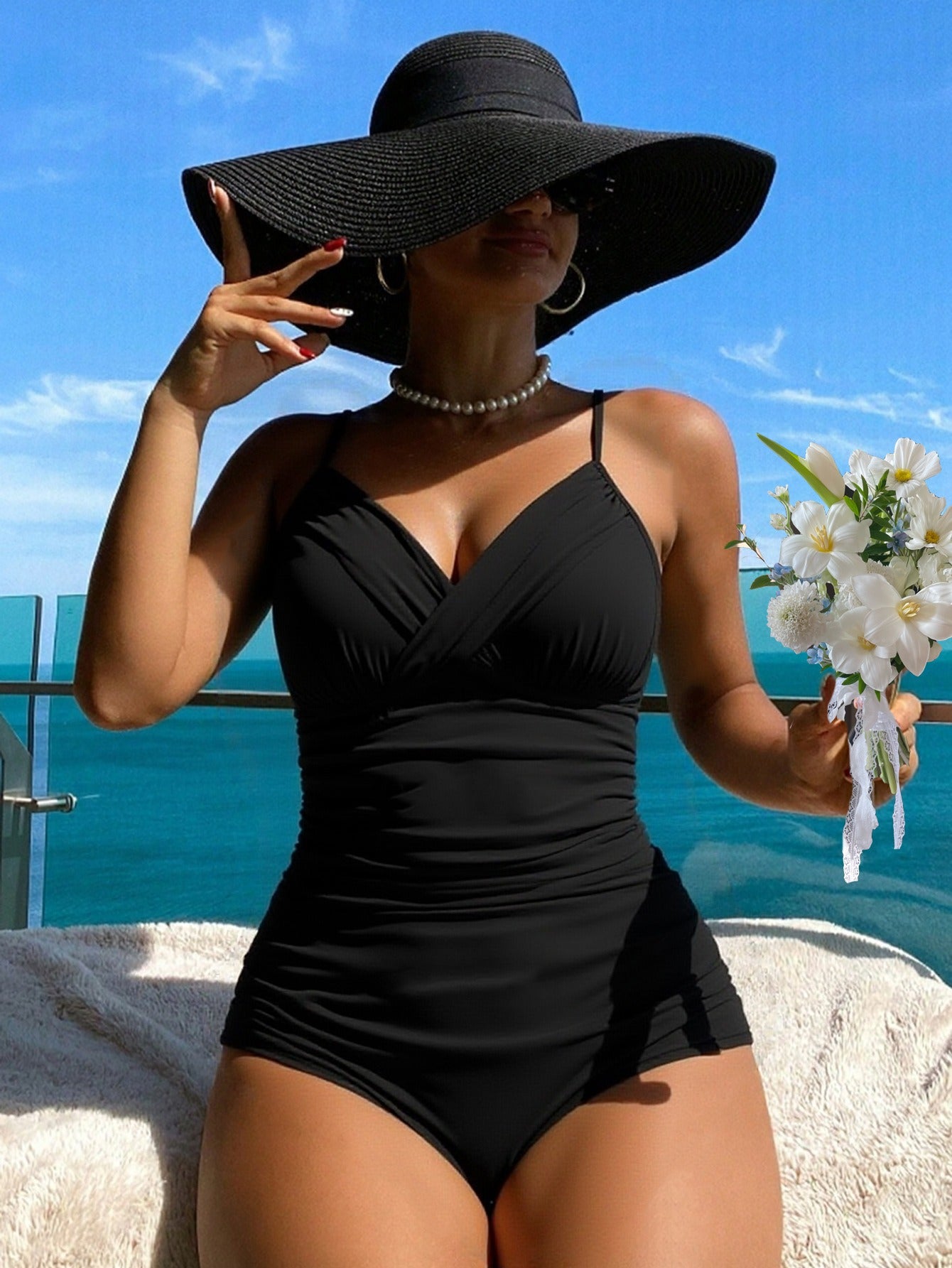 🩱👙【Гореща разпродажба】【S-2XL】Удобен бански от две части с щампа и панделки