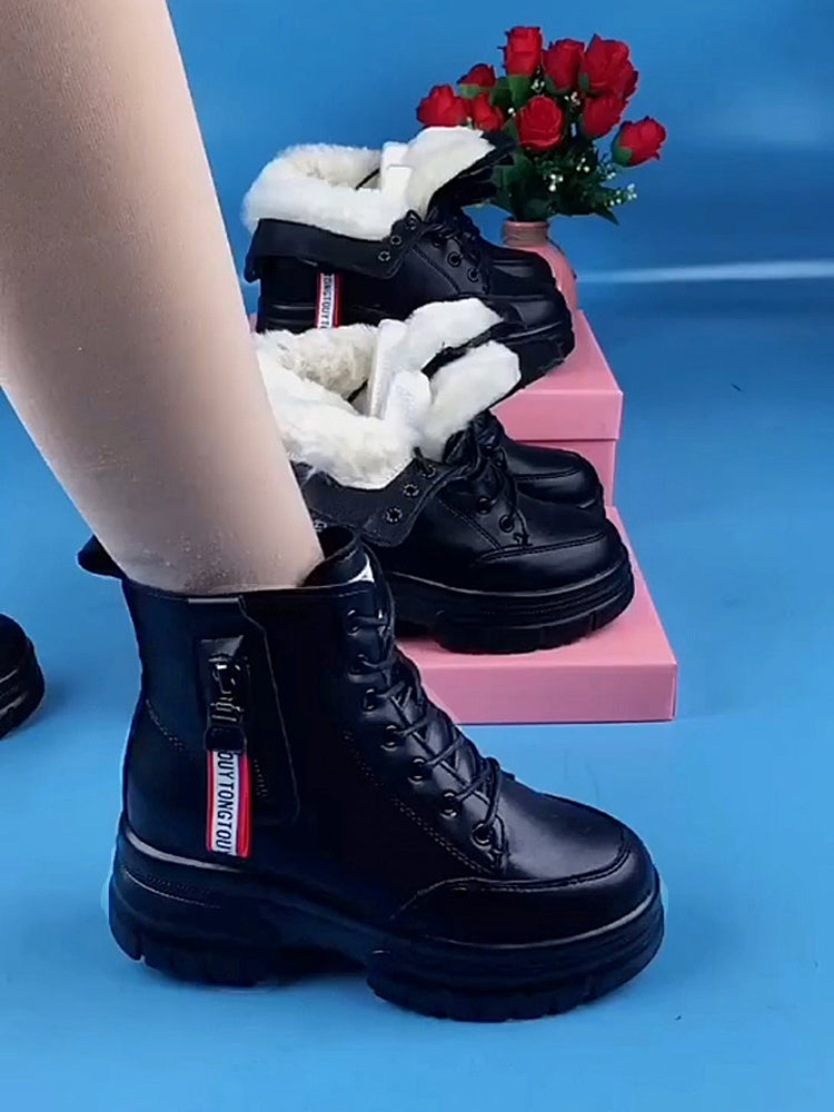 💥【35-40】👢2025 Нови зимни ботуши Кашмирена кожа Водоустойчив памук Удебеляване
