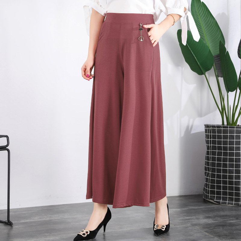 ❤️【продават се като топъл хляб】❤️【M-5XL】Нови дамски летни широки панталони от ледена коприна с дължина до глезена за 2025 г.