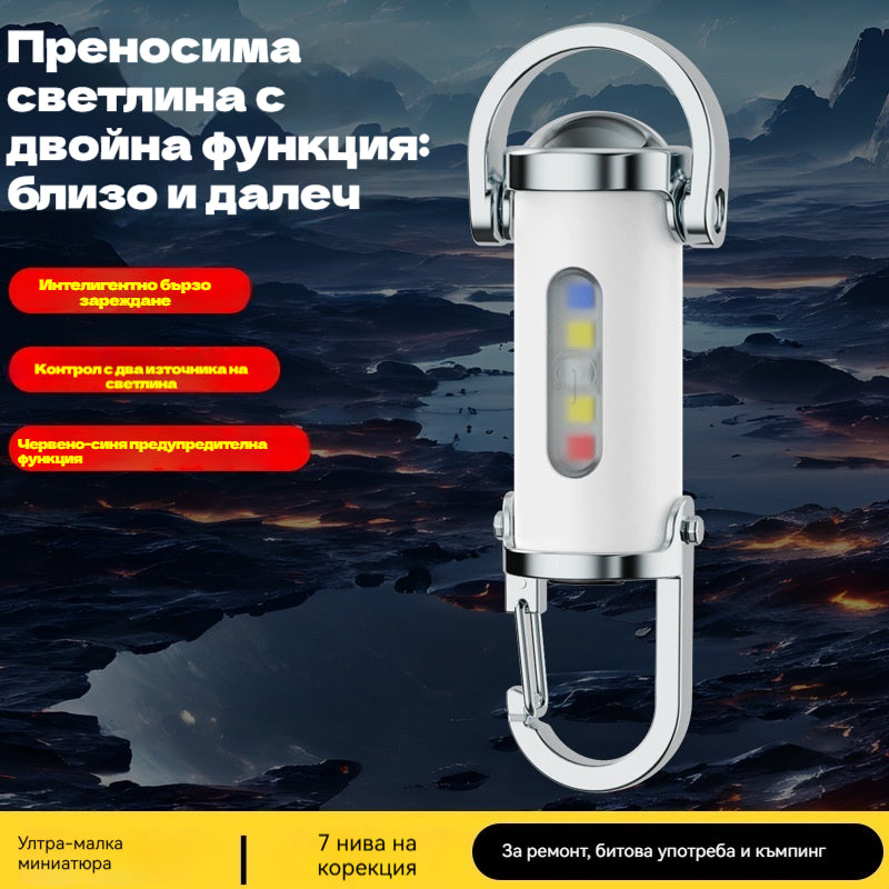 🔥Отлична разпродажба🔥【Купи 1, вземи 1 безплатно】🔥Супер ярък водоустойчив мини фенерче с ключодържател от 1200 лумена