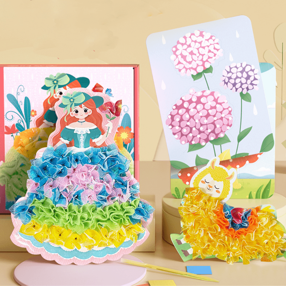 👼🧩🧸Фентъзи принцеса, ръчно рисувана книга със стикери за обличане\образователни играчки