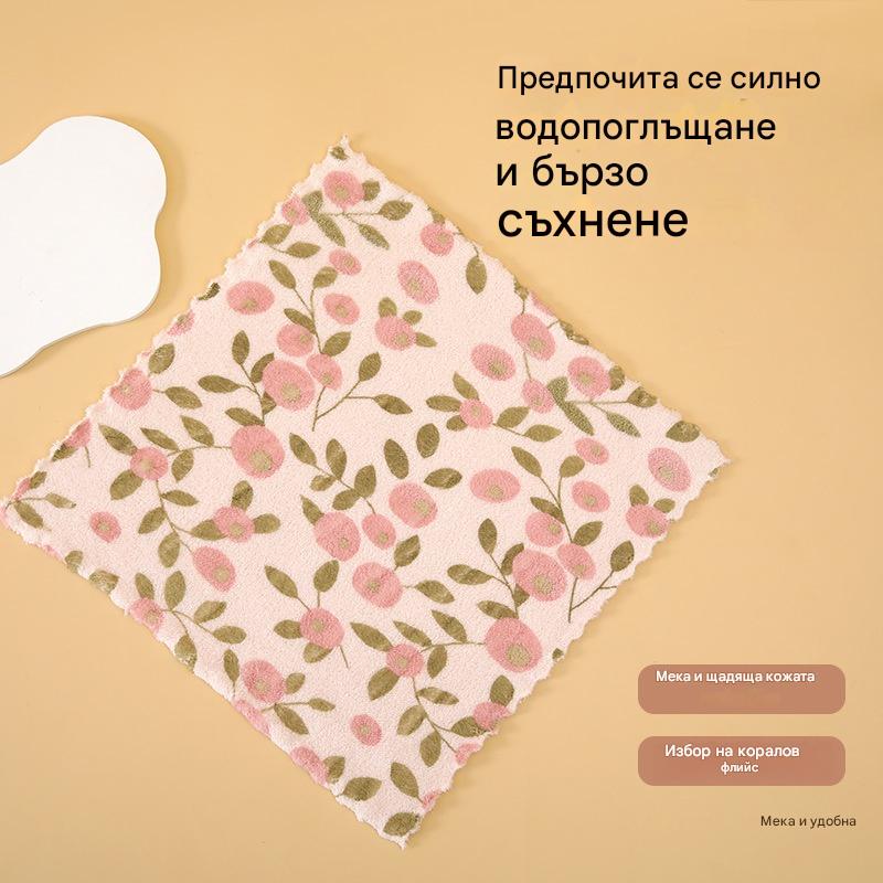 🧼【30 см × 30 см】💢✨ Коралови фланелени кърпи за съдове за домашна употреба